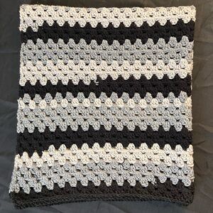 Black and Gray Crochet Blanket